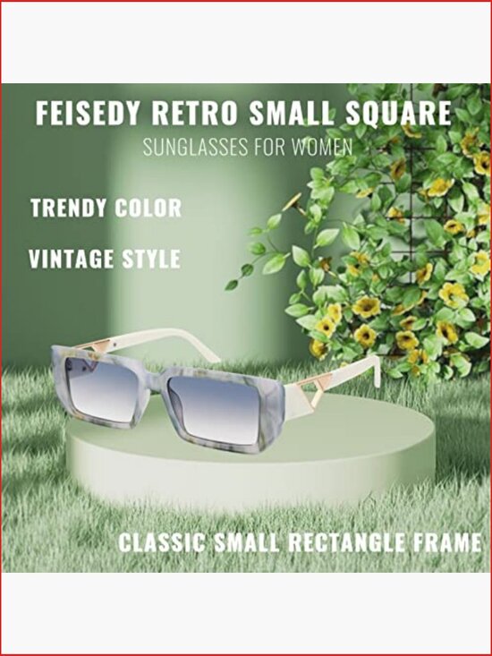 Retro Small Square Sunglasses Women Vintage Frame Non-Polarized UV Protection main image 2
